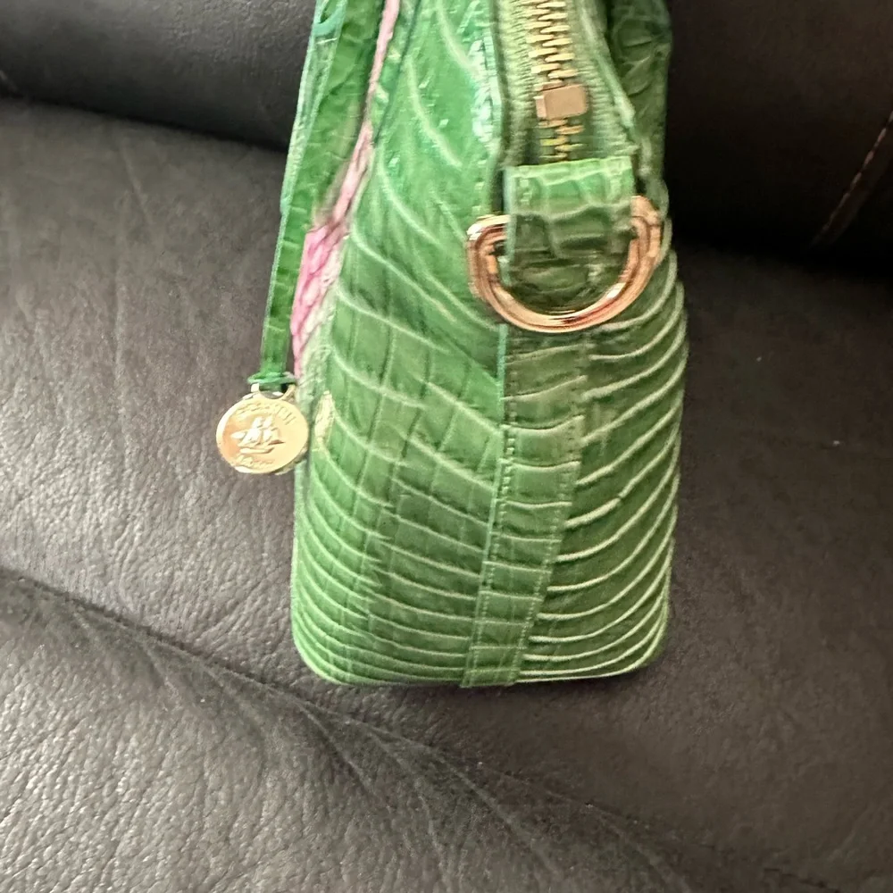 Brahmin Duxbury Medium Satchel Apple Blush Melbourne Leather 2 way cross body - Picture 5 of 10